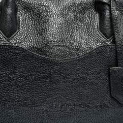 Pre Owned Longchamp Black Grained Leather Ulysse Duffel Bag