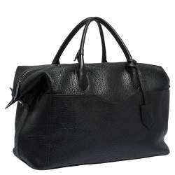 Pre Owned Longchamp Black Grained Leather Ulysse Duffel Bag
