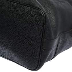 Pre Owned Longchamp Black Grained Leather Ulysse Duffel Bag