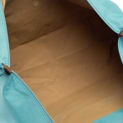 Pre Owned Longchamp Aqua Blue Nylon XL Le Pliage Tote