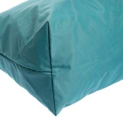 Pre Owned Longchamp Aqua Blue Nylon XL Le Pliage Tote