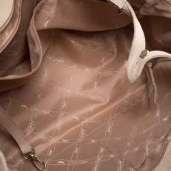 Pre Owned Longchamp Pink/Nude Leather Medium Penelope Fantasie Tote