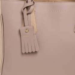 Pre Owned Longchamp Pink/Nude Leather Medium Penelope Fantasie Tote