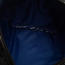 Longchamp Black Signature Print Patent Leather Satchel