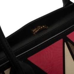 Longchamp Black/Multicolor Leather and Suede Medium Penelope Arty Tote