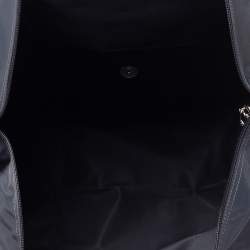 Longchamo Grey Nylon and Leather Le Pliage Weekender Tote