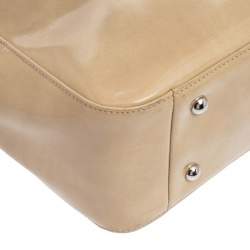 Pre Owned Longchamp Beige Patent Leather Roseau Tote