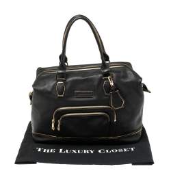 Pre Owned Longchamp Black Leather Legend Tote