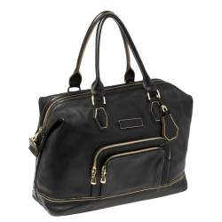 Pre Owned Longchamp Black Leather Legend Tote