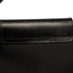 Pre Owned Longchamp Black Nylon and Leather Small Le Pliage Tote