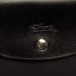 Pre Owned Longchamp Black Nylon and Leather Small Le Pliage Tote