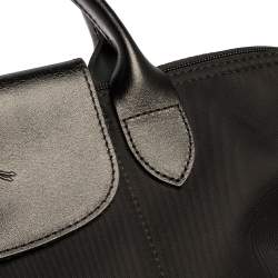 Pre Owned Longchamp Black Nylon and Leather Small Le Pliage Tote