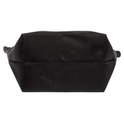 Pre Owned Longchamp Black Nylon and Leather Small Le Pliage Tote