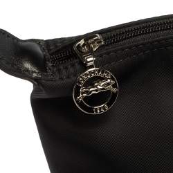 Pre Owned Longchamp Black Nylon and Leather Small Le Pliage Tote