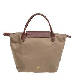 Pre Owned Longchamp Beige Nylon Mini Le Pliage Tote