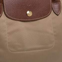 Pre Owned Longchamp Beige Nylon Mini Le Pliage Tote
