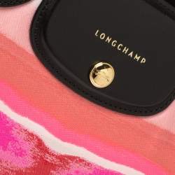 Pre Owned Longchamp Multicolor Leather and Canvas Le Pliage Heritage Tote