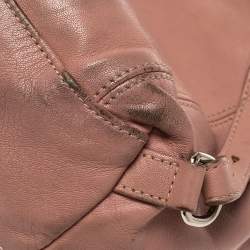Pre Owned Longchamp Pink Leather Le Pliage Backpack