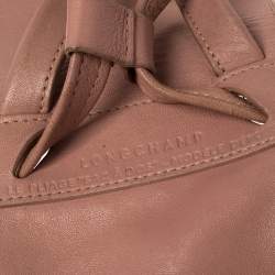 Pre Owned Longchamp Pink Leather Le Pliage Backpack