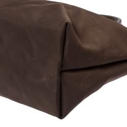 Longchamp Dark Brown Nylon Le Pliage Neon Tote