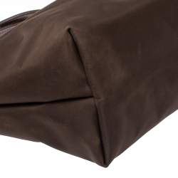 Longchamp Dark Brown Nylon Le Pliage Neon Tote