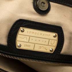 Pre Owned Longchamp Black Leather Tote