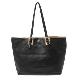 Pre Owned Longchamp Black Leather Tote