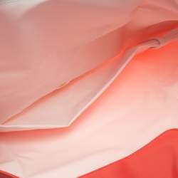 Pre Owned Longchamp Coral Peach Nylon Le Pliage Tote