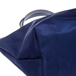 Pre Owned Longchamp Blue Nylon and Leather Le Pliage Neo Tote