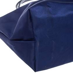 Pre Owned Longchamp Blue Nylon and Leather Le Pliage Neo Tote