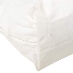 Pre Owned Longchamp White Nylon Mini Le Pliage Tote