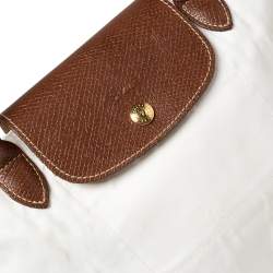 Pre Owned Longchamp White Nylon Mini Le Pliage Tote