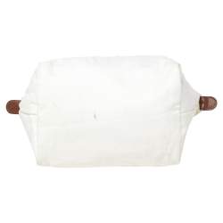 Pre Owned Longchamp White Nylon Mini Le Pliage Tote