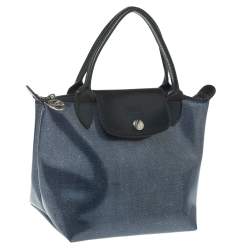 Pre Owned Longchamp Blue PVC Mini Le Pliage Tote