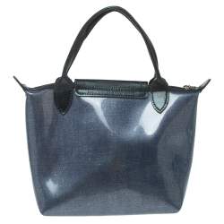 Pre Owned Longchamp Blue PVC Mini Le Pliage Tote