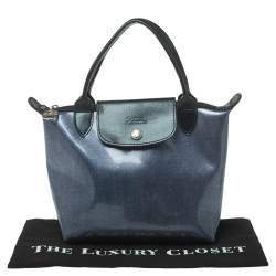 Pre Owned Longchamp Blue PVC Mini Le Pliage Tote