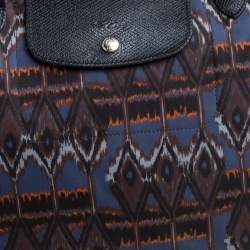 Longchamp Multicolor Print Nylon and Leather Le Pliage Tote