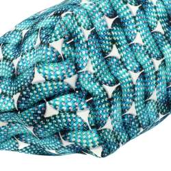 Pre Owned Longchamp Blue/Brown Fabric and Leather Surf and The City Le Pliage Tote