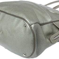 Pre Owned Longchamp Grey Leather Cosmos Satchel