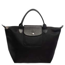 Longchamp, Bags, Longchamp 948 France Hobo Bag Black Nylon Leather