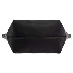 Pre Owned Longchamp Black Nylon and Leather Small Le Pliage Tote