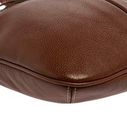 Pre Owned Longchamp Brown Leather Le Foulonne Crossbody Bag