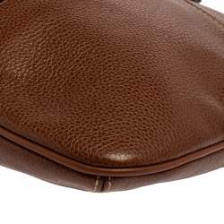 Pre Owned Longchamp Brown Leather Le Foulonne Crossbody Bag