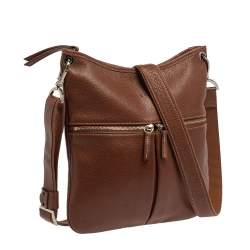 Pre Owned Longchamp Brown Leather Le Foulonne Crossbody Bag