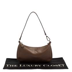 Pre Owned Longchamp Brown Leather Shoulder Bag
