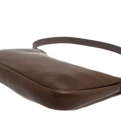 Pre Owned Longchamp Brown Leather Shoulder Bag