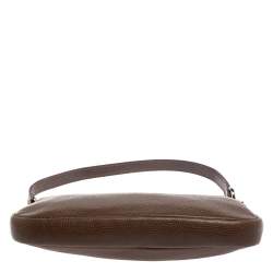 Pre Owned Longchamp Brown Leather Shoulder Bag