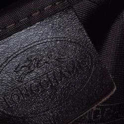 Pre Owned Longchamp Brown Glaze Croc Embossed Leather Roseau Tote