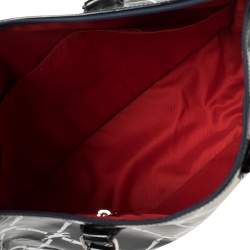 Pre Owned Longchamp Black Printed Patent Leather Satchel