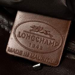 Pre Owned Longchamp Brown Leather Large 3D Tote